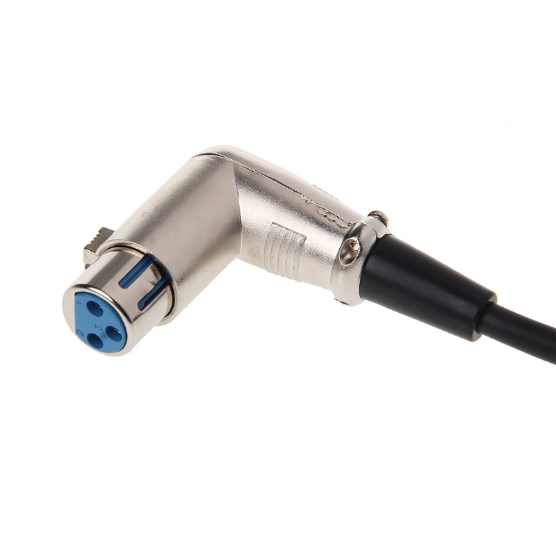 Dây Cáp Nối Dài 0.2m Góc 90 Độ XLR 3-Pin Male Sang Female Cho Micro