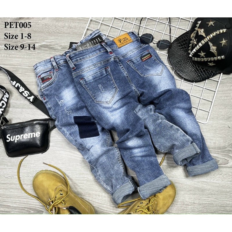 10-35kg QUẦN JEAN DÀI THỜI TRANG BÉ TRAI CỰC NGẦU PET005-036