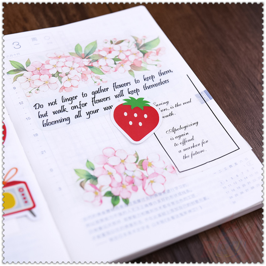 ❤ Ins：Red Vibes - Kawaii Girl's Candy Life Mini Diary Stickers ❤ 40Pcs/set DIY Fashion Album Notebooks Scrapbooks Decor Stickers ML08057