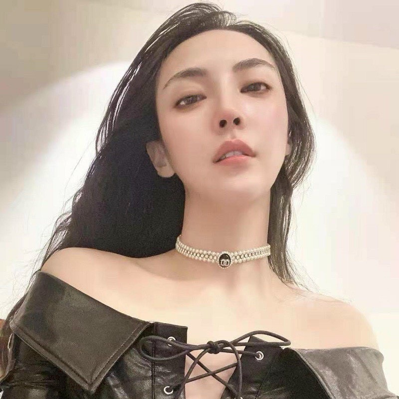 Vòng cổ ngọc nhân tạo phối đá xinh .hót trend