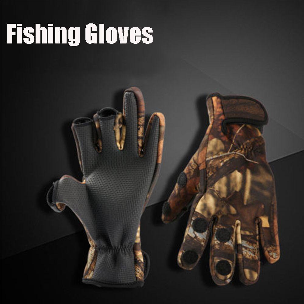 Găng Tay Câu Cá 3 Ngón Bằng Da PU Chống Trượt Thoải Mái