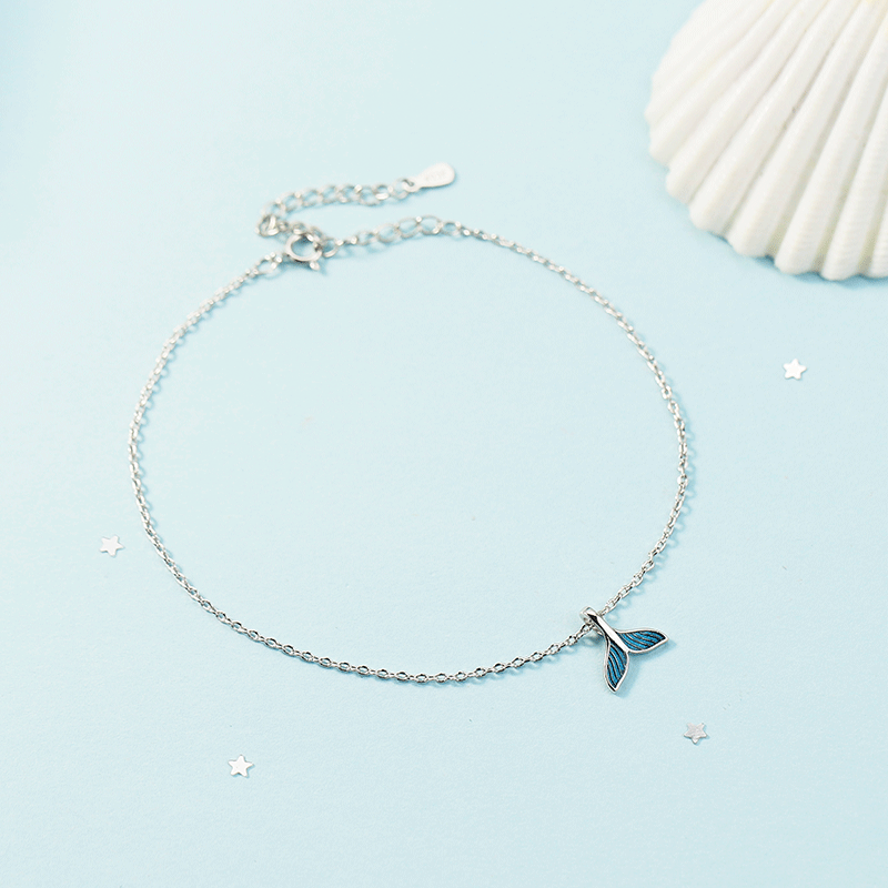 Lắc chân thời trang màu bạc kiểu hình đuôi nàng tiên cá thời trang cho nữ | BigBuy360 - bigbuy360.vn