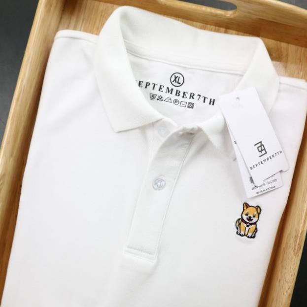 Áo thun nam có cổ, áo phông nam, ngực thêu chú chó Hariko, Qa_store | BigBuy360 - bigbuy360.vn