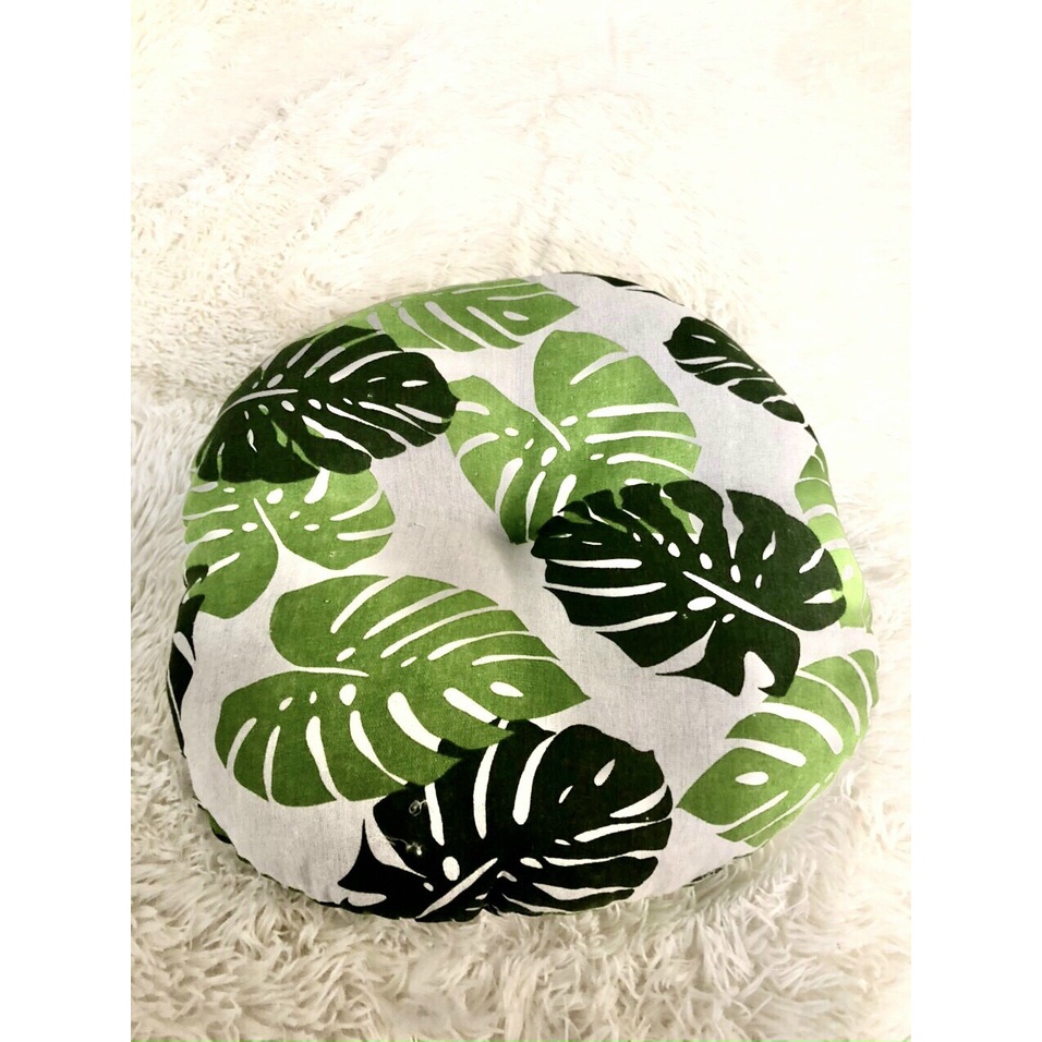 Đệm Ngồi Bệt Bí Ngô Hình Tròn Kiểu Dáng Sang Trọng, Bông Trắng Cực Êm ( 45cm x 45cm)
