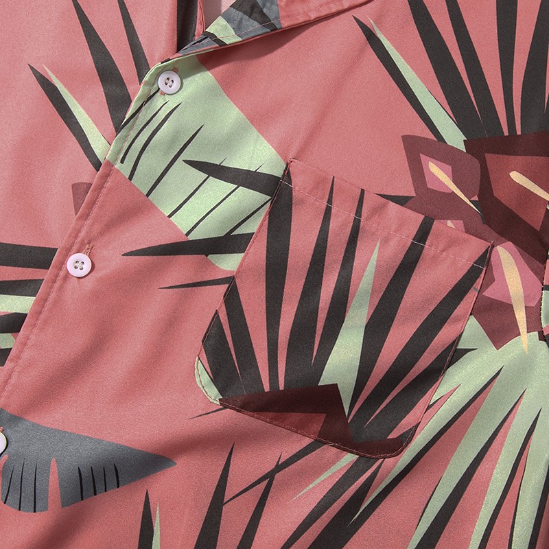 Bộ Đồ INCERUN Gồm Áo Sơ Mi Tay Ngắn In Hoa Và Quần Ngắn Thời Trang Cho Nam