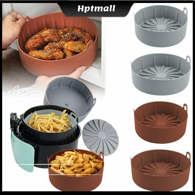 Nồi Chiên Không Dầu Hình Tròn 16cm Bằng Silicone Với Tay Cầm Có Thể Tháo Rời Đa Năng