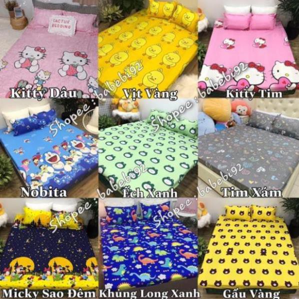 Bộ ga kèm đôi vỏ gối poly cotton siêu ngộ nghĩnh m6 hoặc m8 (được chọn mẫu)