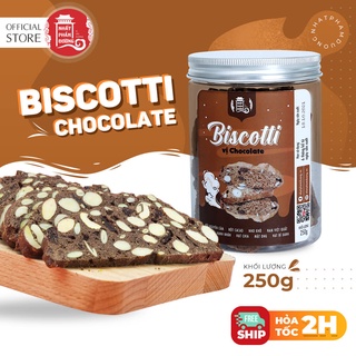 Bánh Biscotti vị socola  250g Nhất Phẩm Đường 100% bột nguyên cám đồ ăn vặt eat clean
