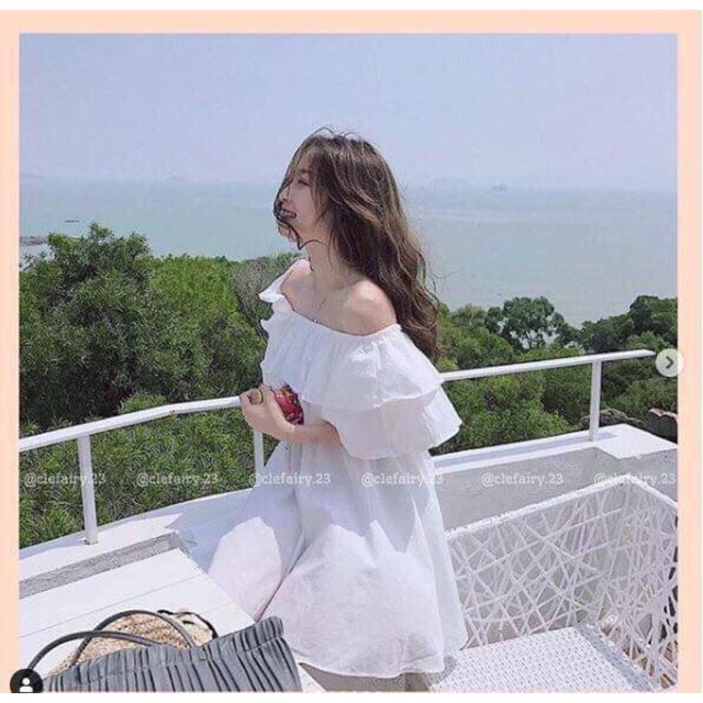 Váy trễ vai bèo chun eo D&amp;N