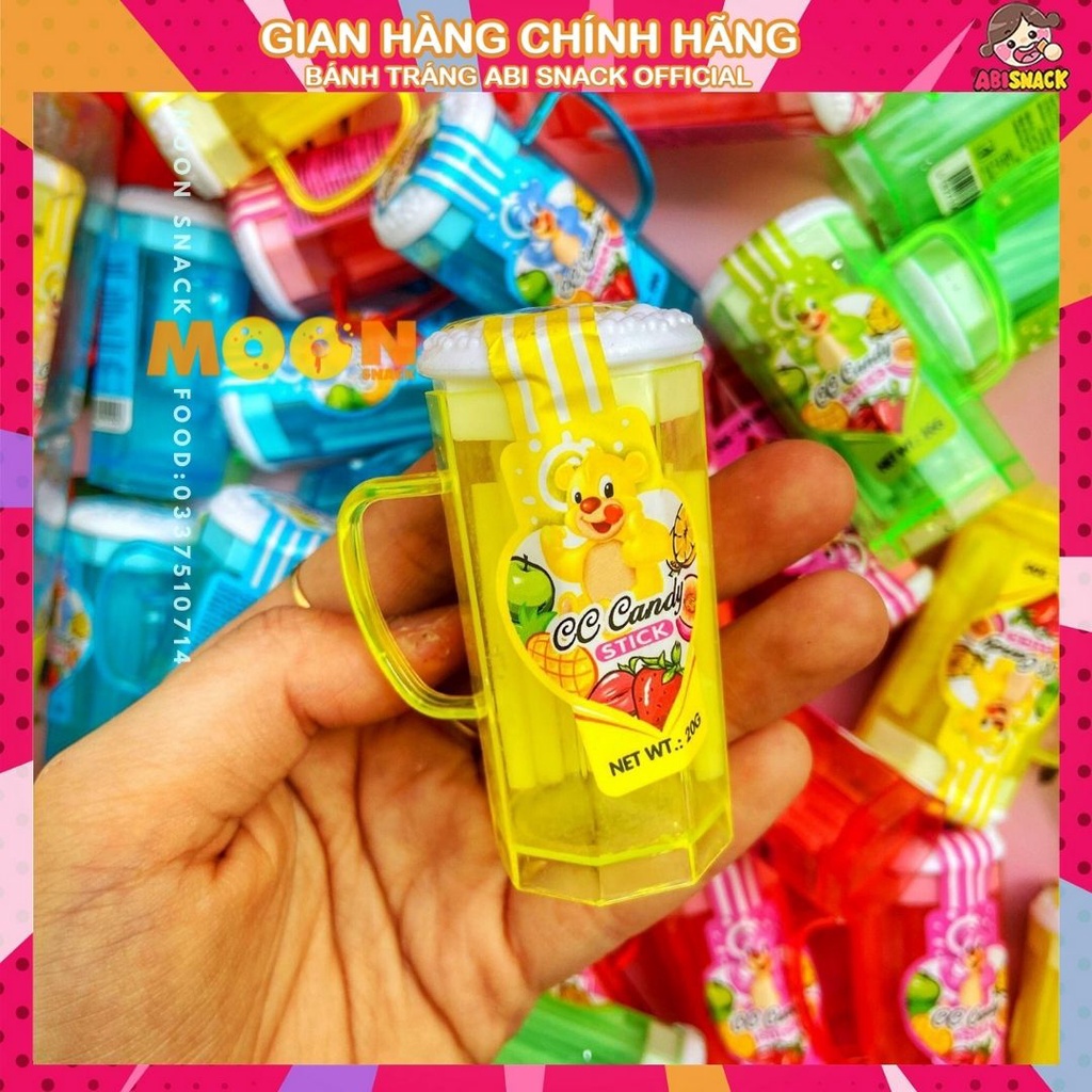 Kẹo tăm lạnh cốc bia CC Candy Stick bình siêu ngộ nghĩnh 20g-món ăn vặt tuổi thơ