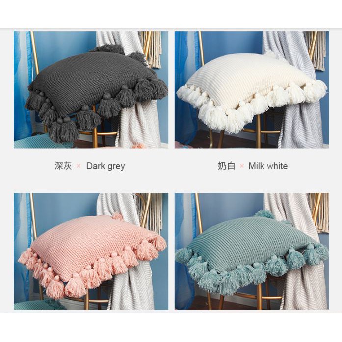 Gối len sofa tua rua handmade