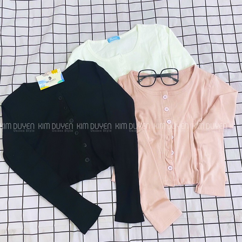 Áo Croptop Tay Dài Nữ - Thun Gân Co Dãn Tốt, Phong Cách Ulzzang