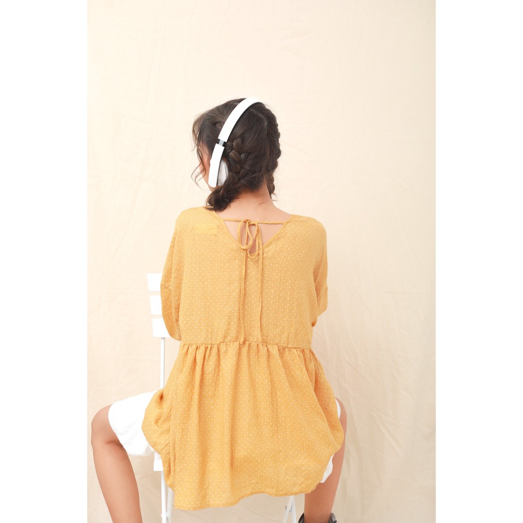 Áo Yellow Dotted Babydoll Top BJ02 Bonjourstudio