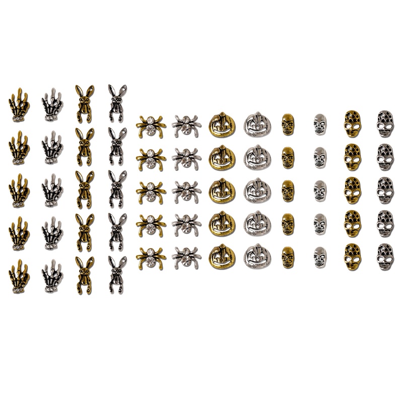 Set 60 Phụ Kiện Trang Trí Móng Tay Nghệ Thuật Họa Tiết Halloween Charms