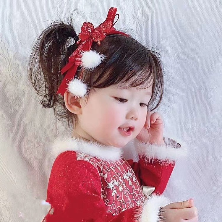 Băng Đô Nơ Nhung Phong Cách Trung Hoa Cho Bé Gái