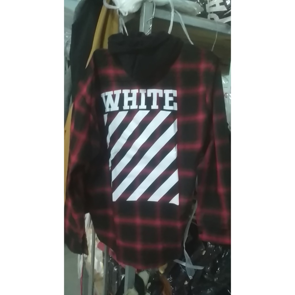 ÁO KHOÁC SƠMI FLANEL OFF WHITE PHỐI NÓN ĐEN CỰC CHẤT (cam kết y hình) - J022 | BigBuy360 - bigbuy360.vn