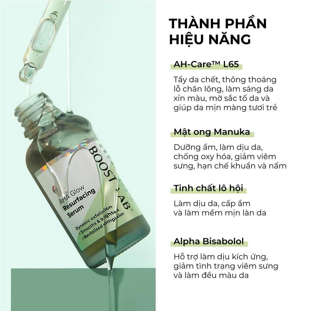 Tinh Chất AHA Dưỡng Sáng Mờ Thâm Sạm và Căng Bóng Làn Da | BOOST LAB AHA Glow Resurfacing Serum