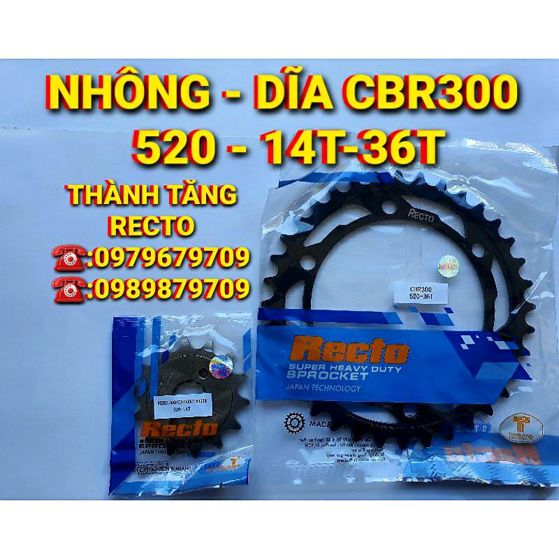 NHÔNG DĨA 520 DÙNG CHO CBR300 NHÔNG 14T DĨA 36T