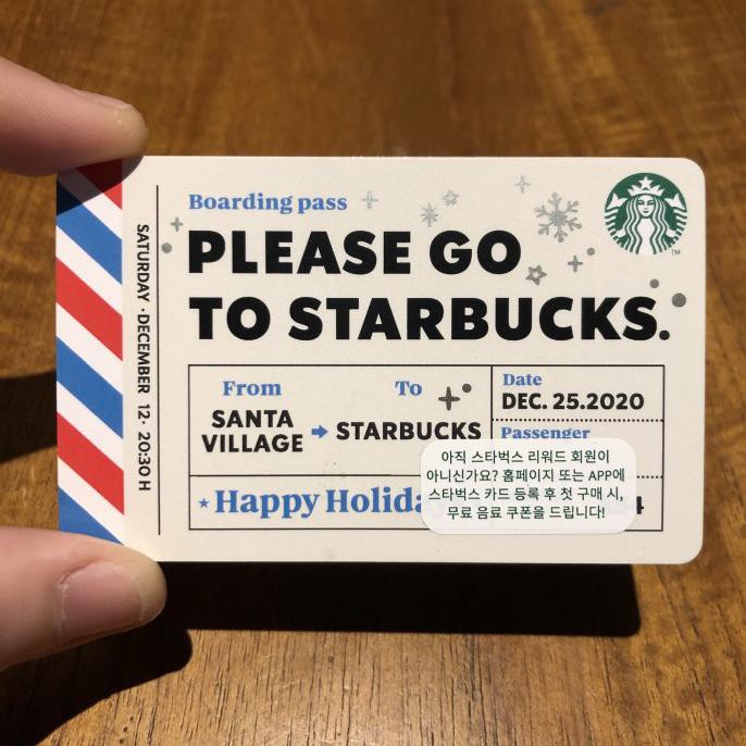 Starbucks Thẻ Bưu Thiếp Hình Ông Già Noel Xinh Xắn Phong Cách Hàn Quốc