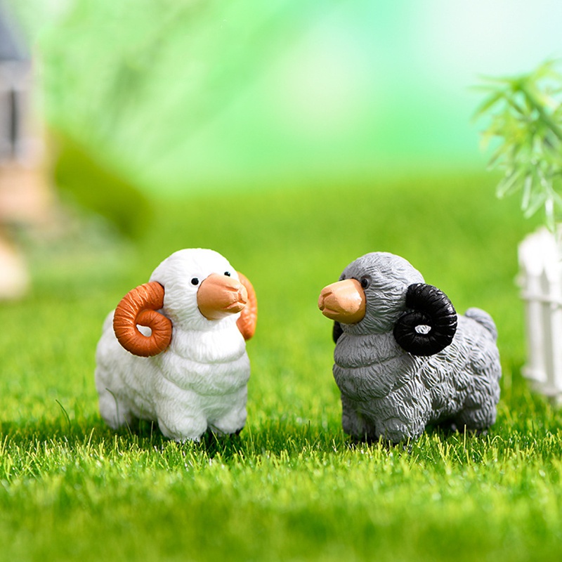 Set 4 Mô Hình Động Vật Mini Bằng Nhựa Resin Dùng Để Trang Trí Vườn Tiểu Cảnh