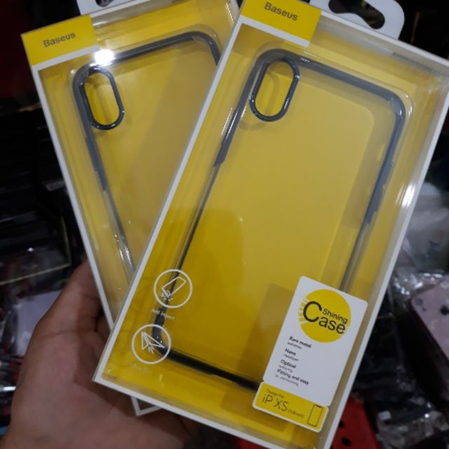 Ốp lưng iphone XS/X 5.8 inch trong suốt viền si màu dẻo Baseus