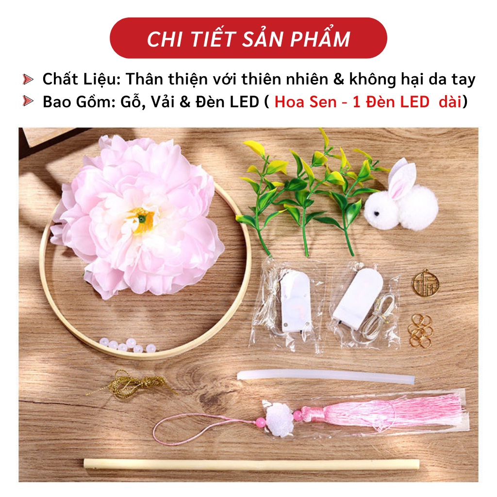 Đèn Lồng Hình Hoa Sen / Thỏ Ngọc Phát Sáng Phong Cách Cổ Điển, Trang Trí, Phụ Kiện Chụp Ảnh, Đồ Chơi Handmade