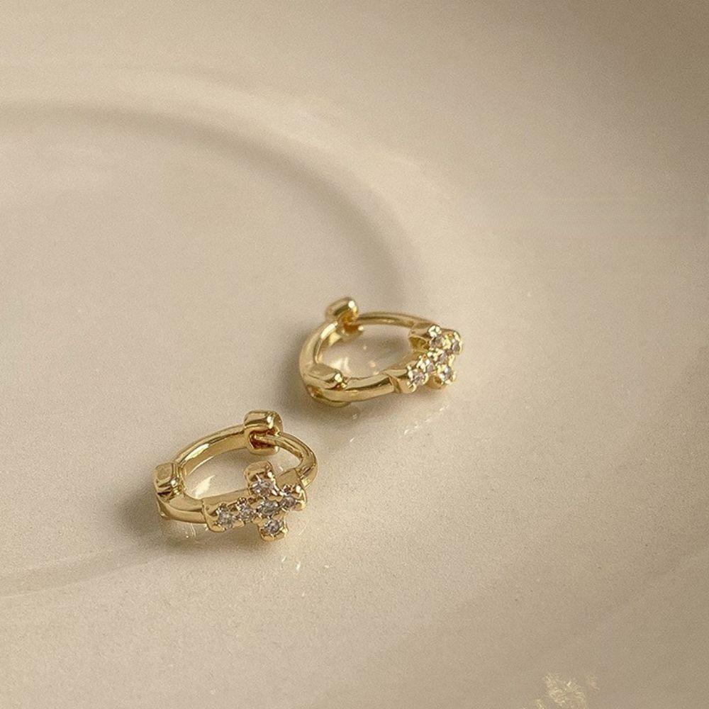 Bông Tai Mini Đính Kim Cương Không Gây Dị Ứng Thời Trang Cho Nữ