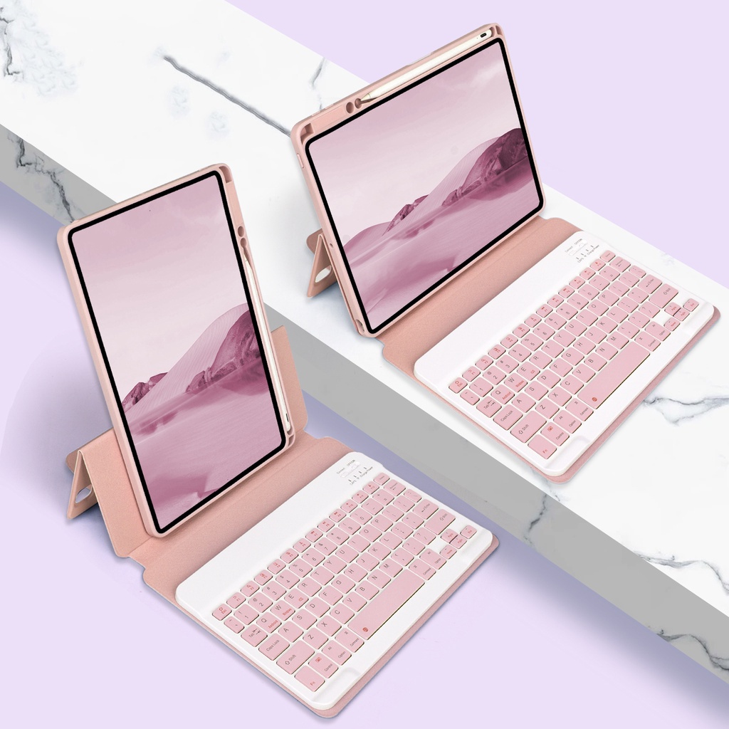 Bao Da Máy Tính Bảng Kèm Bàn Phím Xoay 360 Độ + Ngăn Đựng Bút Cho iPad Air 5 2022 10.9 Air 4 3 2 1 Pro 11 2021 10.2 9th 8th 7th 9.7 Mini 6 Giá Đỡ
