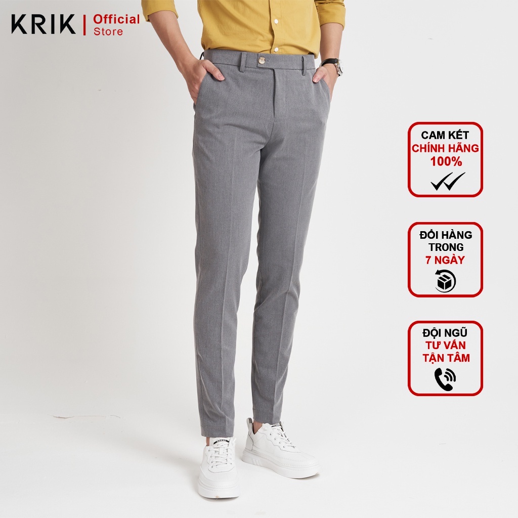 Quần Âu Nam Cao Cấp Local Brand KRIK Dáng Hàn Quốc Côn Mền Mịn Không Bai Xù QA1707 - Hàng nhập khẩu