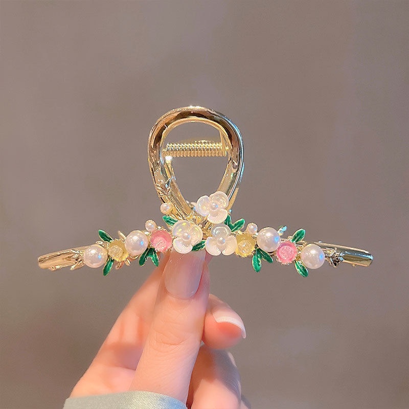 Kẹp Tóc Cỡ Lớn Bằng Kim Loại Hình Hoa Thời Trang Mùa Hè