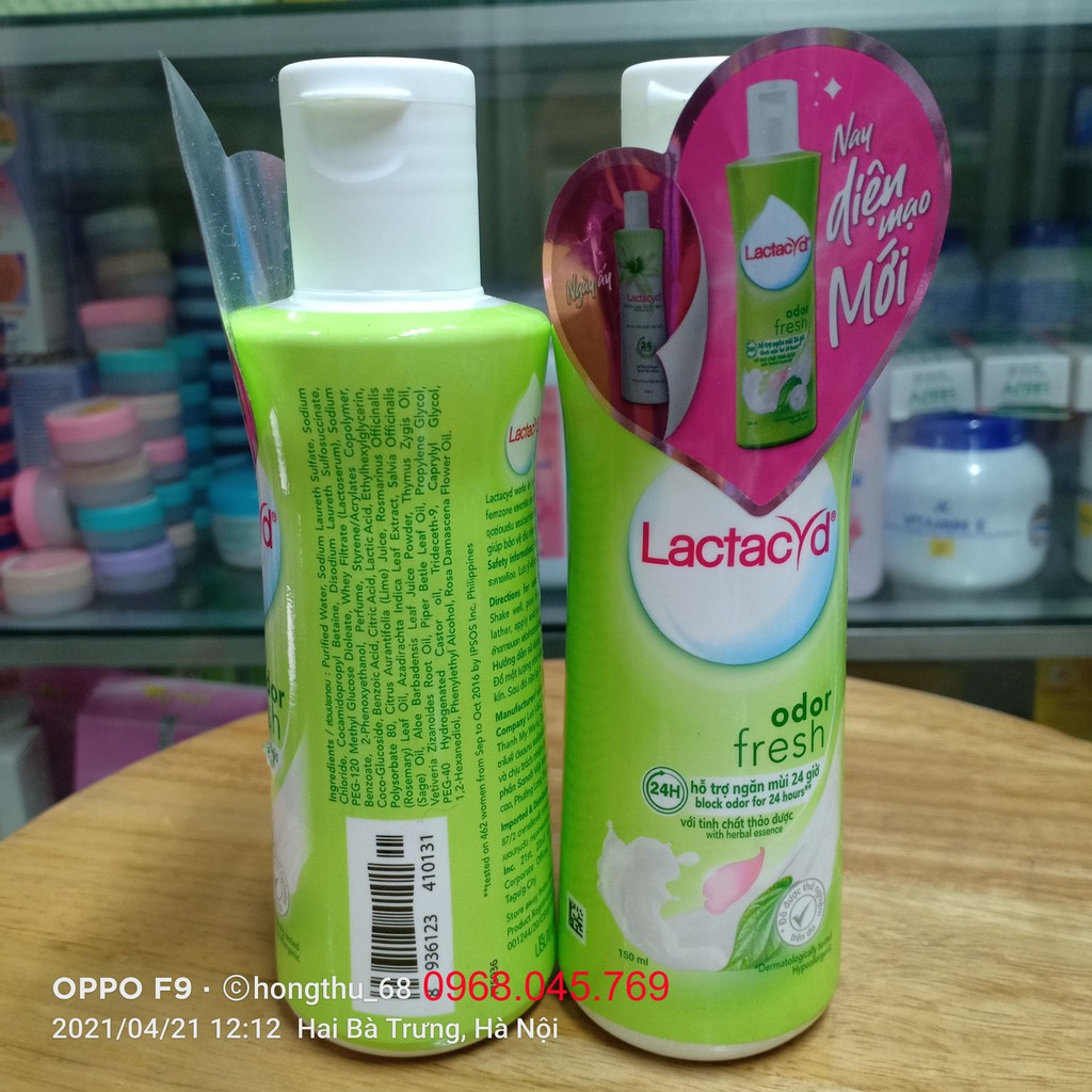 Dung dịch vệ sinh phụ nữ Lactacyd Odor Fresh ngăn mùi 24 giờ 150ml