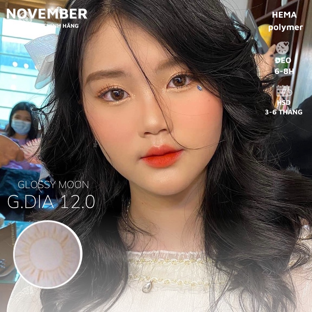 Kính áp tròng Glossy Moon Gray màu xám trong trẻo nhẹ nhàng