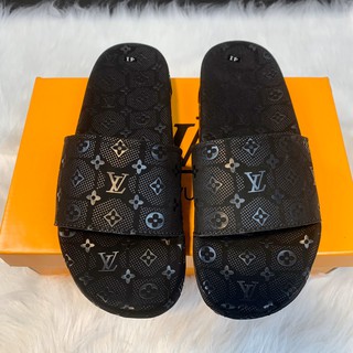 Dép nam LV 💖𝐅𝐑𝐄𝐄𝐒𝐇𝐈𝐏💖dép quai ngang, dép nam louisvuitton đế cao su Full size Nam mã DG21