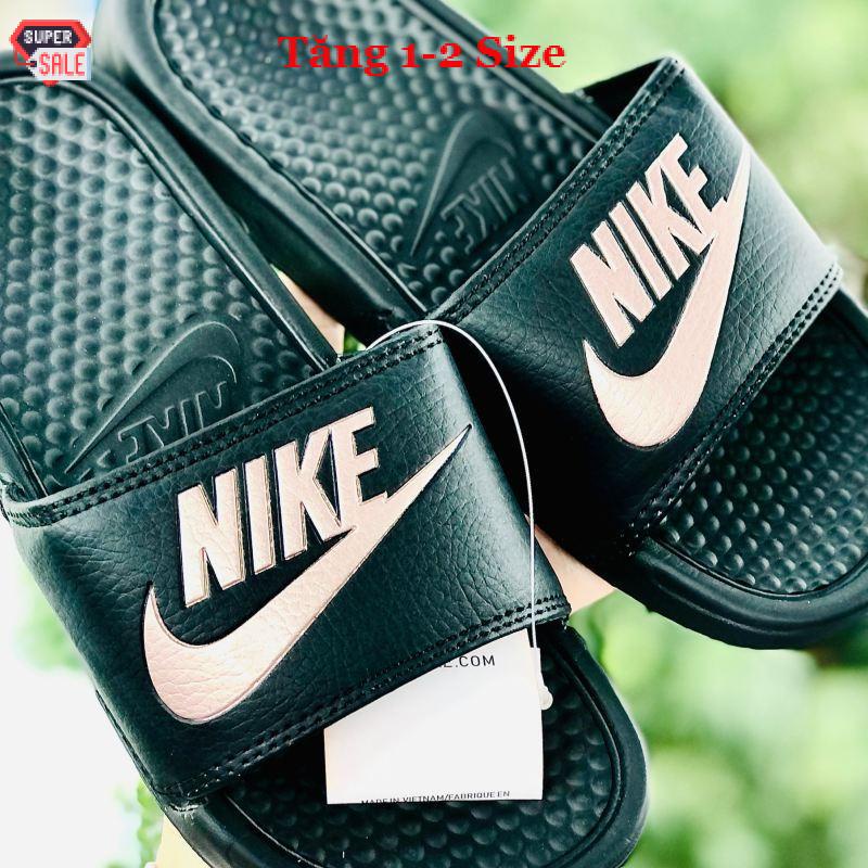 Dép unisex 𝐍𝐈𝐊𝐄 ❤️FREESHIP + Hộp❤️ dép nike nk quai ngang thể thao nam nữ mk in nike đen hồng, tem tag mac đây đủ