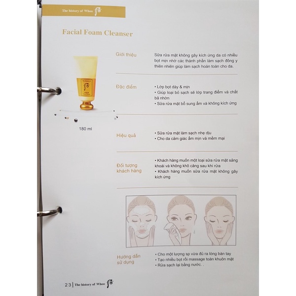 Combo 120 gói Sữa rửa mặt whoo vàng dạng gói làm sạch dưỡng da loại 2ml