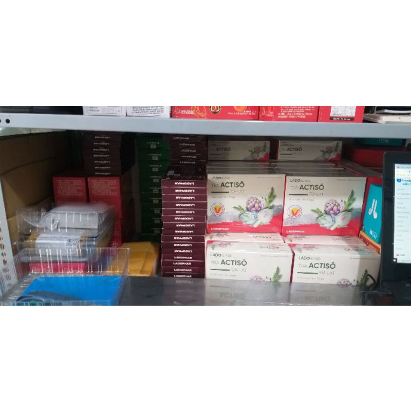 Trà Actisô Ladophar. Hộp 100 túi lọc. giúp mát gan, lợi tiểu, giải nhiệt.