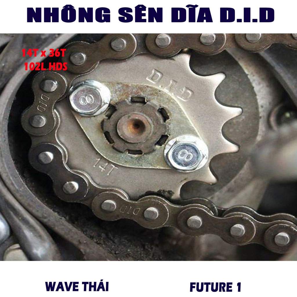 Nhông sên dĩa Wave Thái - Future 1 – Sên đen 10ly DID HDS - Thái Lan