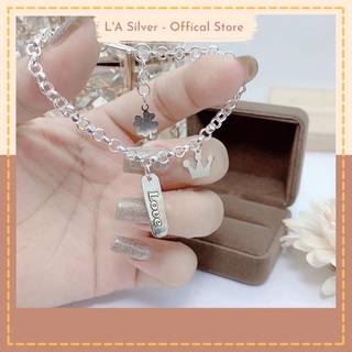 Lắc tay đôi bạc ta cho mọi lứa tuổi, Miễn Phí khắc tên - LA31