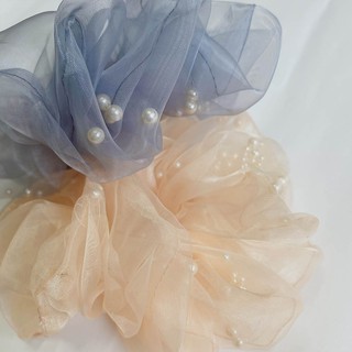 Dây buộc tóc Scrunchies ngọc trai (Trong dây buộc tóc có ngọc trai -2 màu)