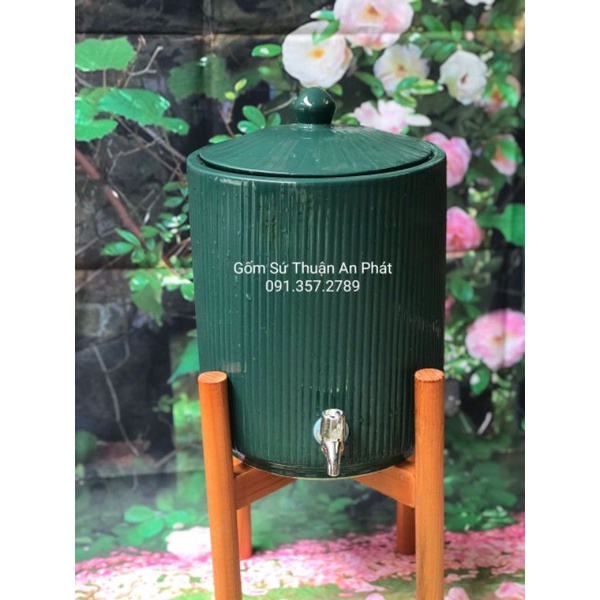 Bình đựng nước 6 lít dáng mới gốm sứ Thuận An Phát Bát Tràng