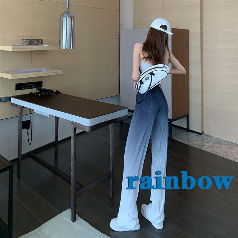 Quần Ống Rộng Palazzo Lưng Cao Xếp Ly Màu Cầu Vồng Thời Trang Cho Nữ | BigBuy360 - bigbuy360.vn