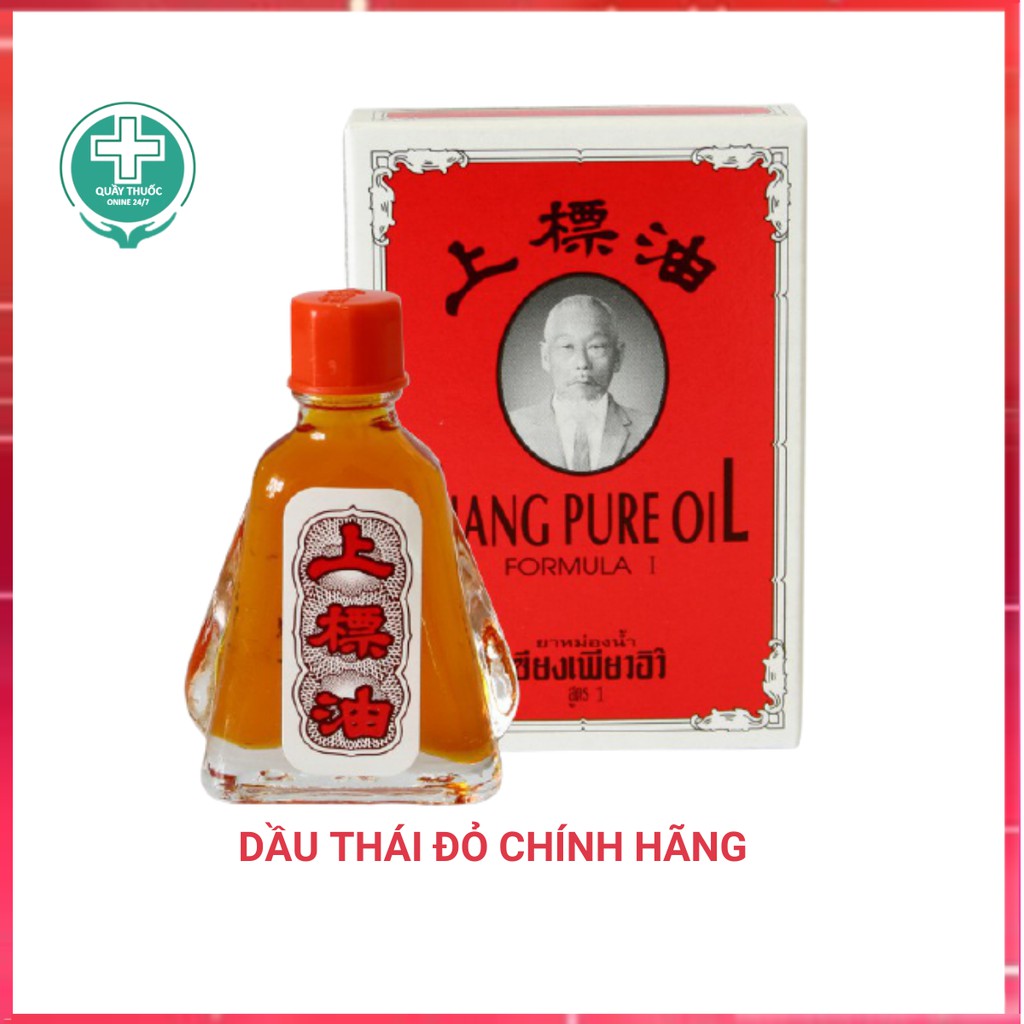 Dầu gió đỏ Thái Lan Siang Pure Oil_1 Lốc 12 Chai 3 ML