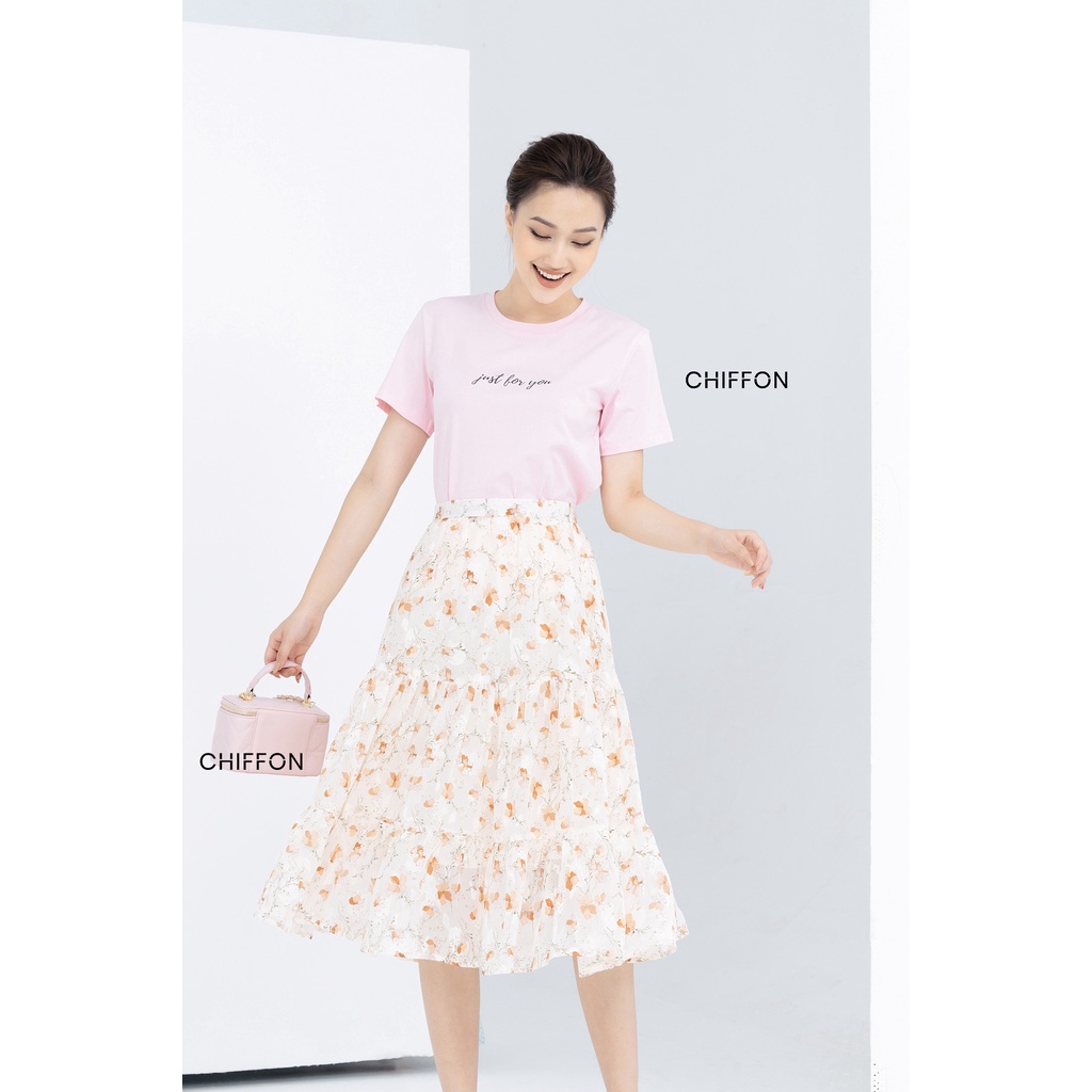 Áo phông nữ thời trang họa tiết chữ cao cấp thiết kế Chiffon, áo thun nữ đẹp