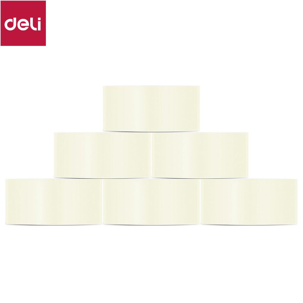 Băng dính băng keo trong đóng thùng hàng Deli - Loại 45mm*60m - 5 cuộn - 33131 [Deli]