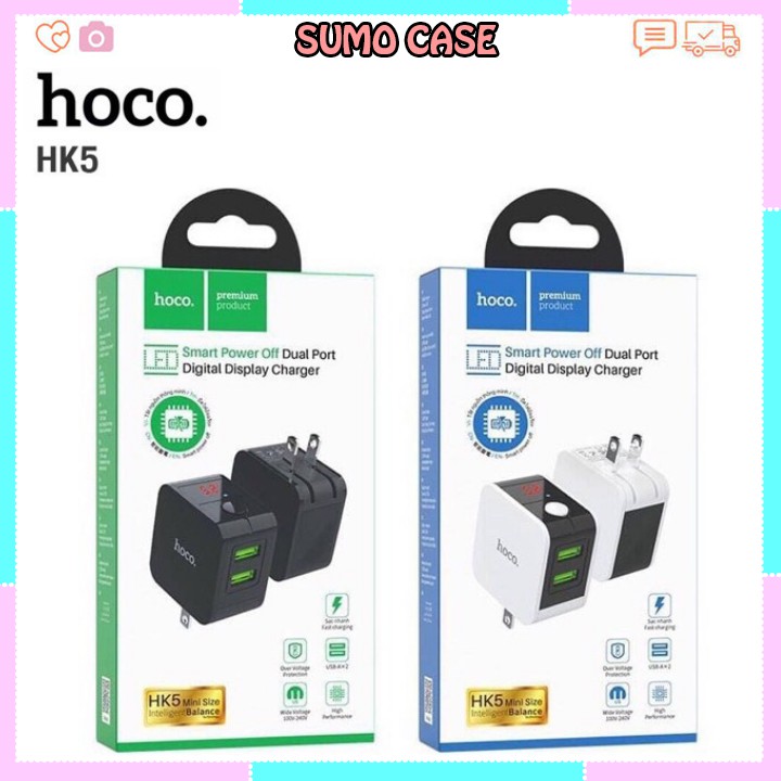 Củ Sạc Nhanh Hoco HK5 🌸 Cốc Sạc Hoco HK5 Tự Ngắt sạc nhanh Cho Pin Dự Phòng Cáp Sạc Tai nghe Bluetooth Airpods IPhone