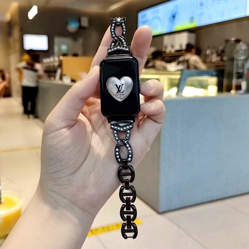 Dây đeo thay thế kim cương Lucury cho Huawei Watch Fit 2 Samrt Watch Dây thép không gỉ cho Huawei Fi