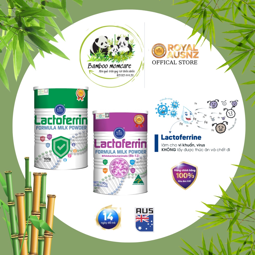 Sữa Hoàng Gia Úc Royal Ausnz Lactoferrin Formula Milk (400g) Giúp Tăng Đề Kháng Cho Trẻ [Hàng Chính Hãng]