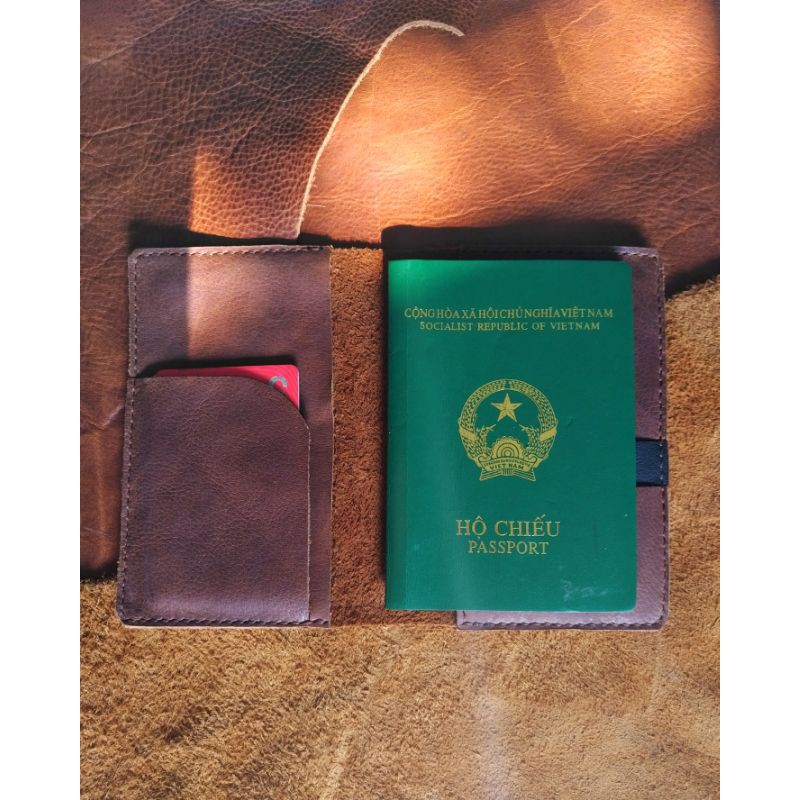 |nam và nữ| bao da passport handmade da bò thật