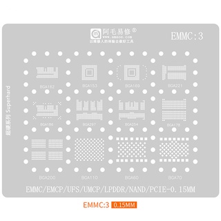 Khuôn lưới hàn amaoe emmc1 emmc2 emmc3 bga cho emcp / ufs / umcp / lpddr / pcie / nand bga221 153 169 254 162 186