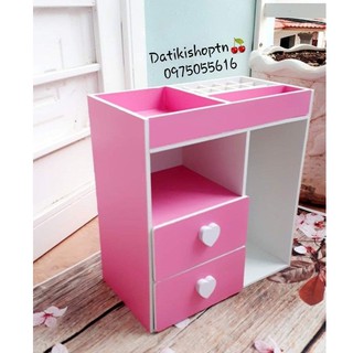 tủ mini đựng mỹ phẩm hồng phấn mới núm tim